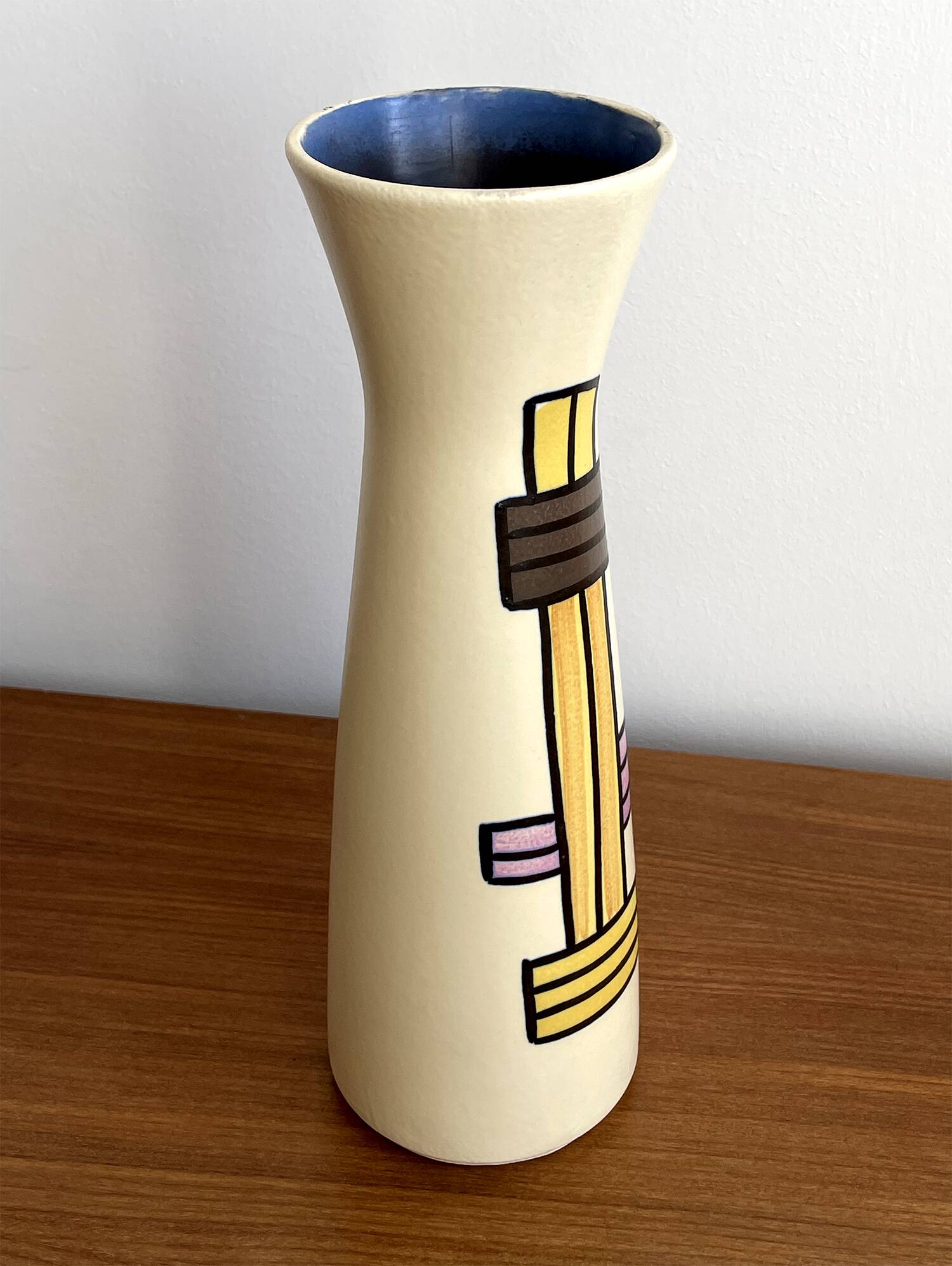 Vase Diabolo VEB Haldensleben 3148B - Design cylindrique moderne du milieu du siècle de la RDA est-allemande