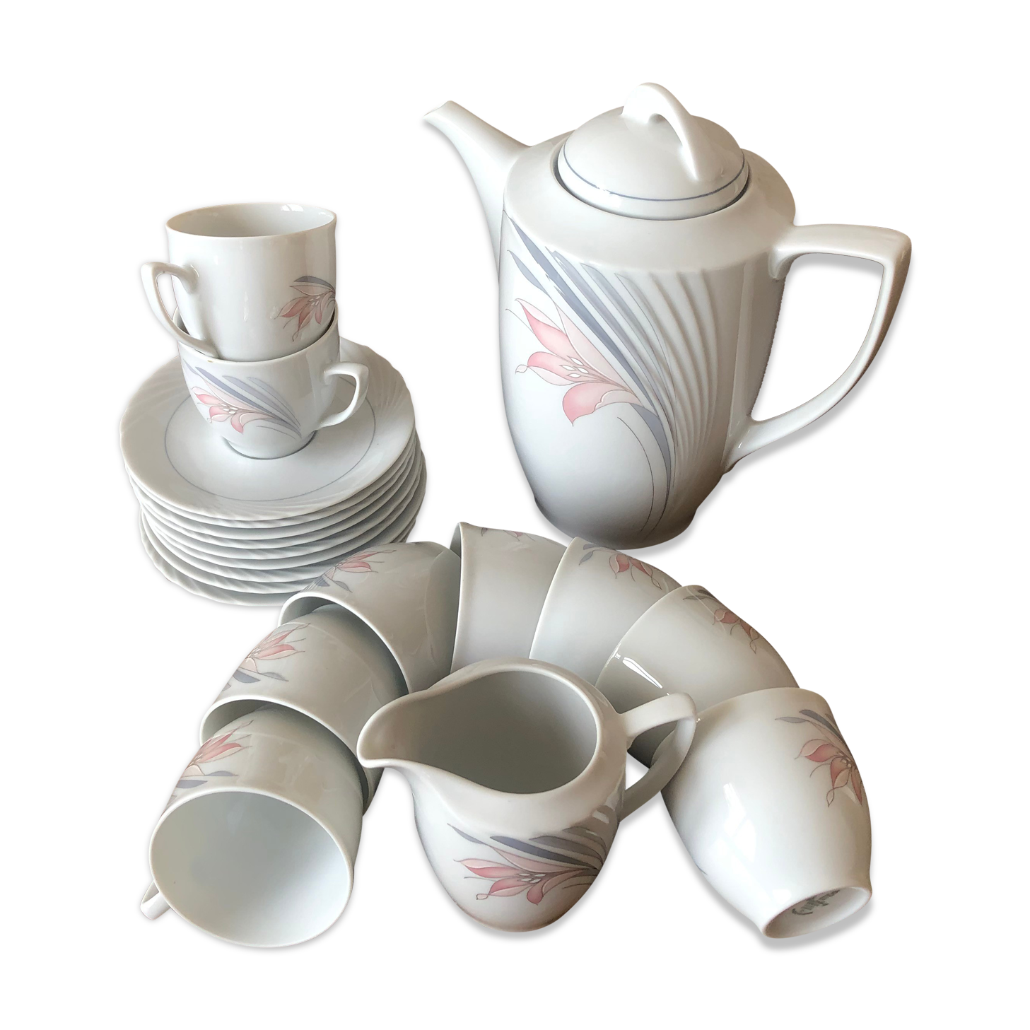 Pastel porcelain coffee service