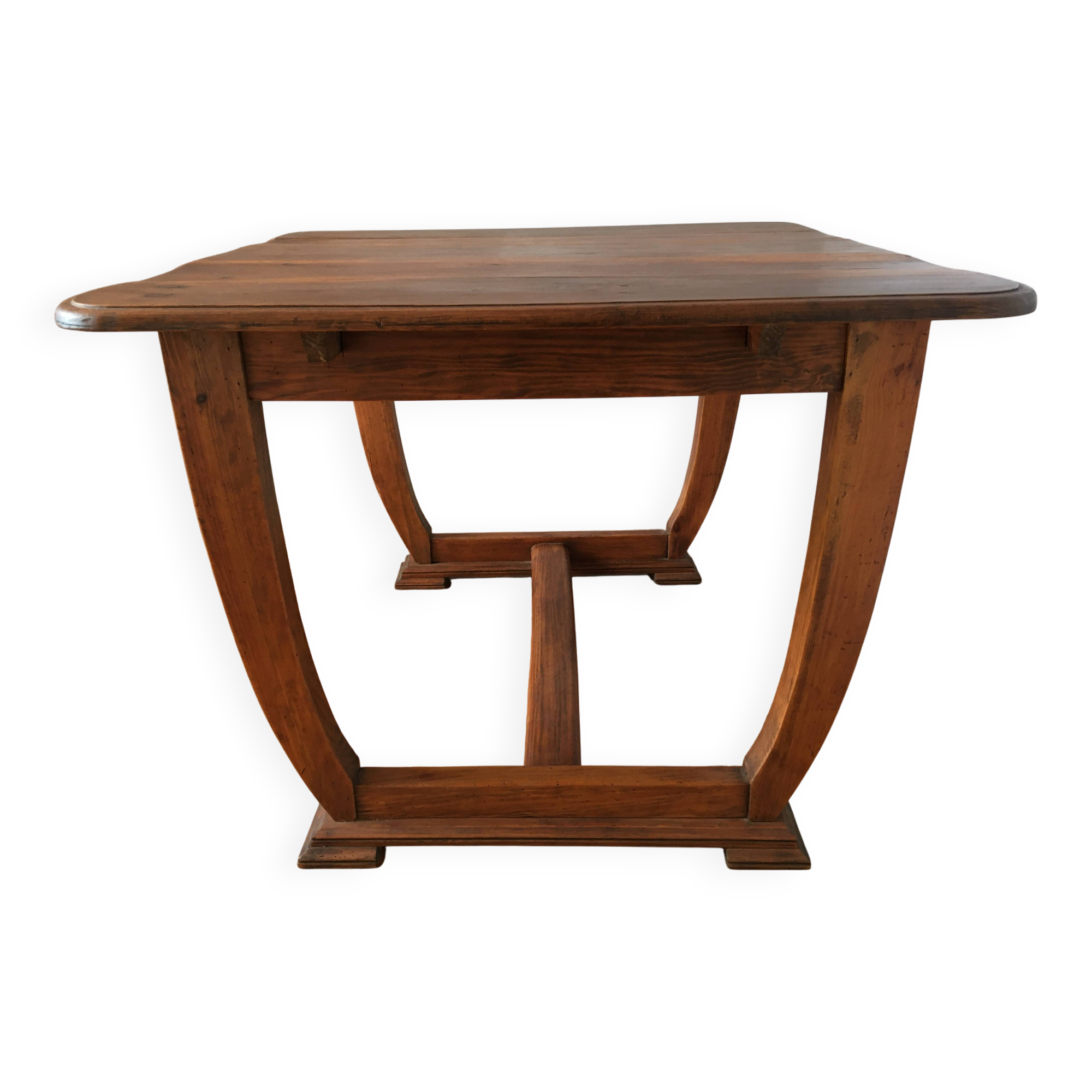 Art Deco extendable desk table with U-shaped base