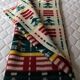 Wool blanket 230 X 250 with geometric patterns and 70's trees.