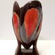 Handmade Orange and Brown Glazed Vallauris Ceramic Vase, France