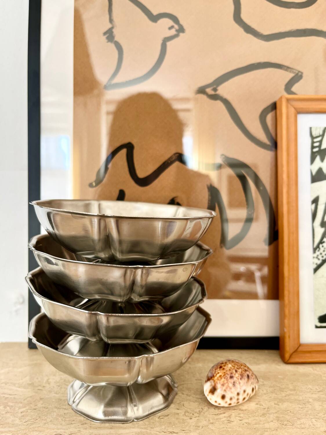 4 coupes à glace en inox