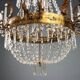 Lustre ancien en forme de ballon en métal doré et verre, XIXe siècle