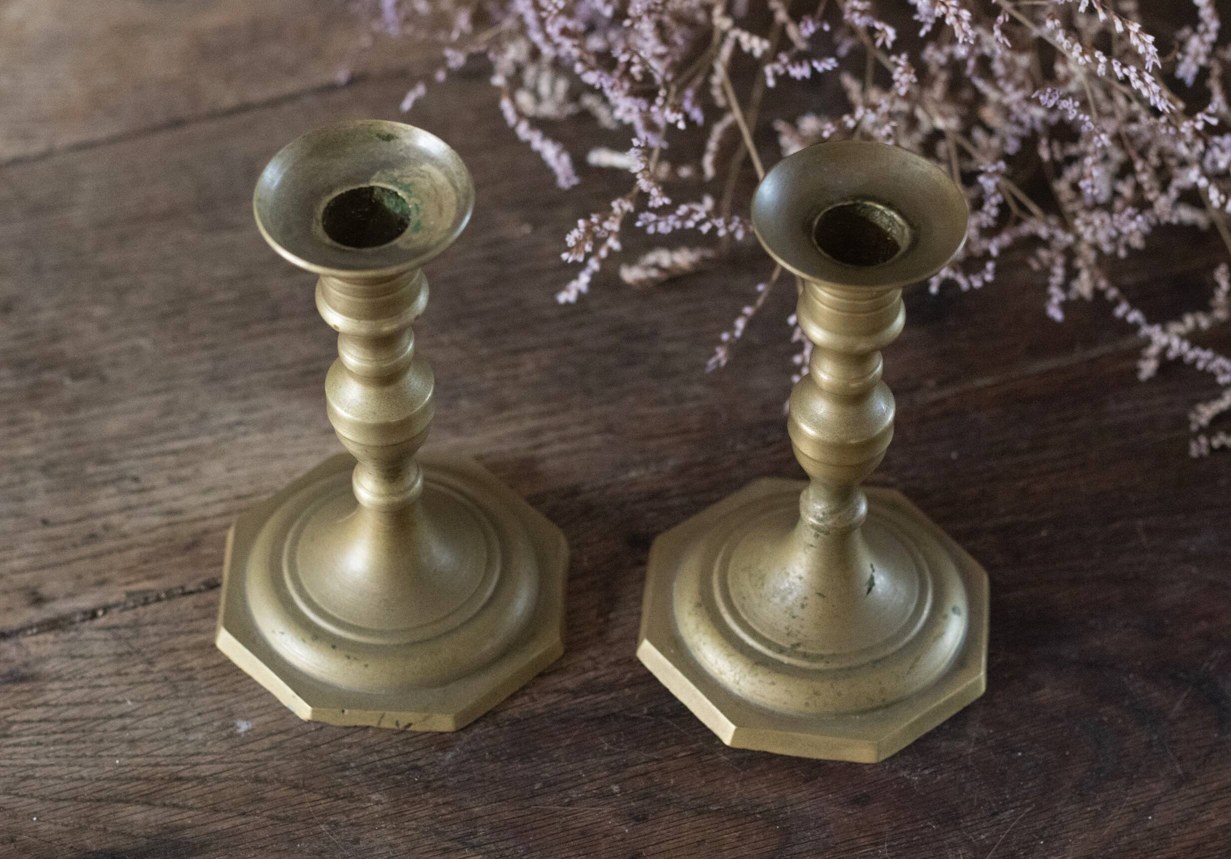 Pair of vintage brass candlesticks