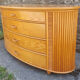 Commode bois, bambou et rotin, Cerda, vintage, années 80