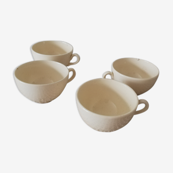 Ensemble de 4 tasses en faïence Lunéville