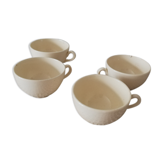 Set of 4 cups in Lunéville earthenware