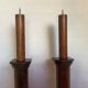 Pair of old candlesticks pic wooden candle