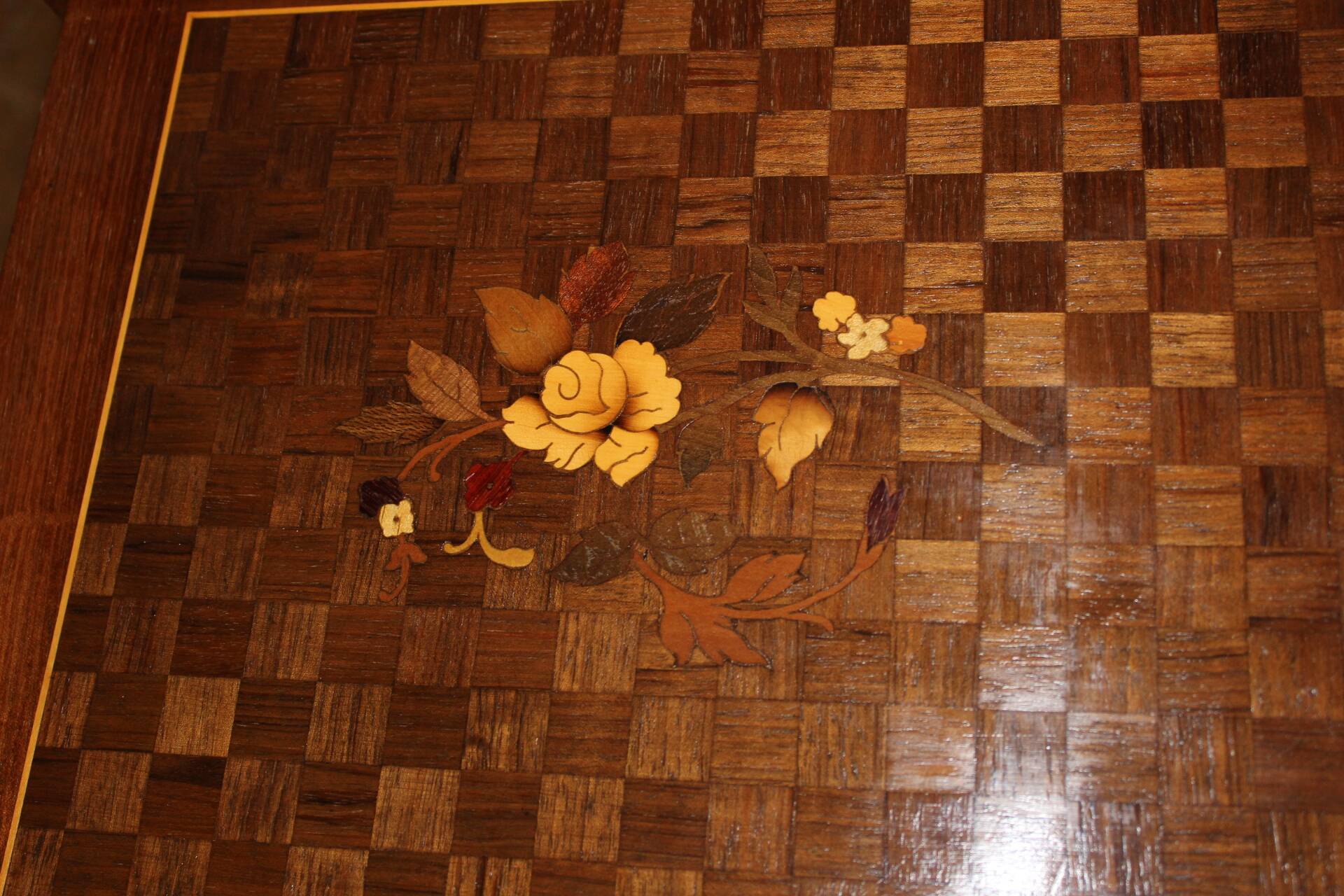 Set of Four Nesting Tables in Flower Marquetry circa 1900