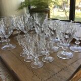 Set 6 wine glasses, 6 water glasses and 6 crystal shot glasses