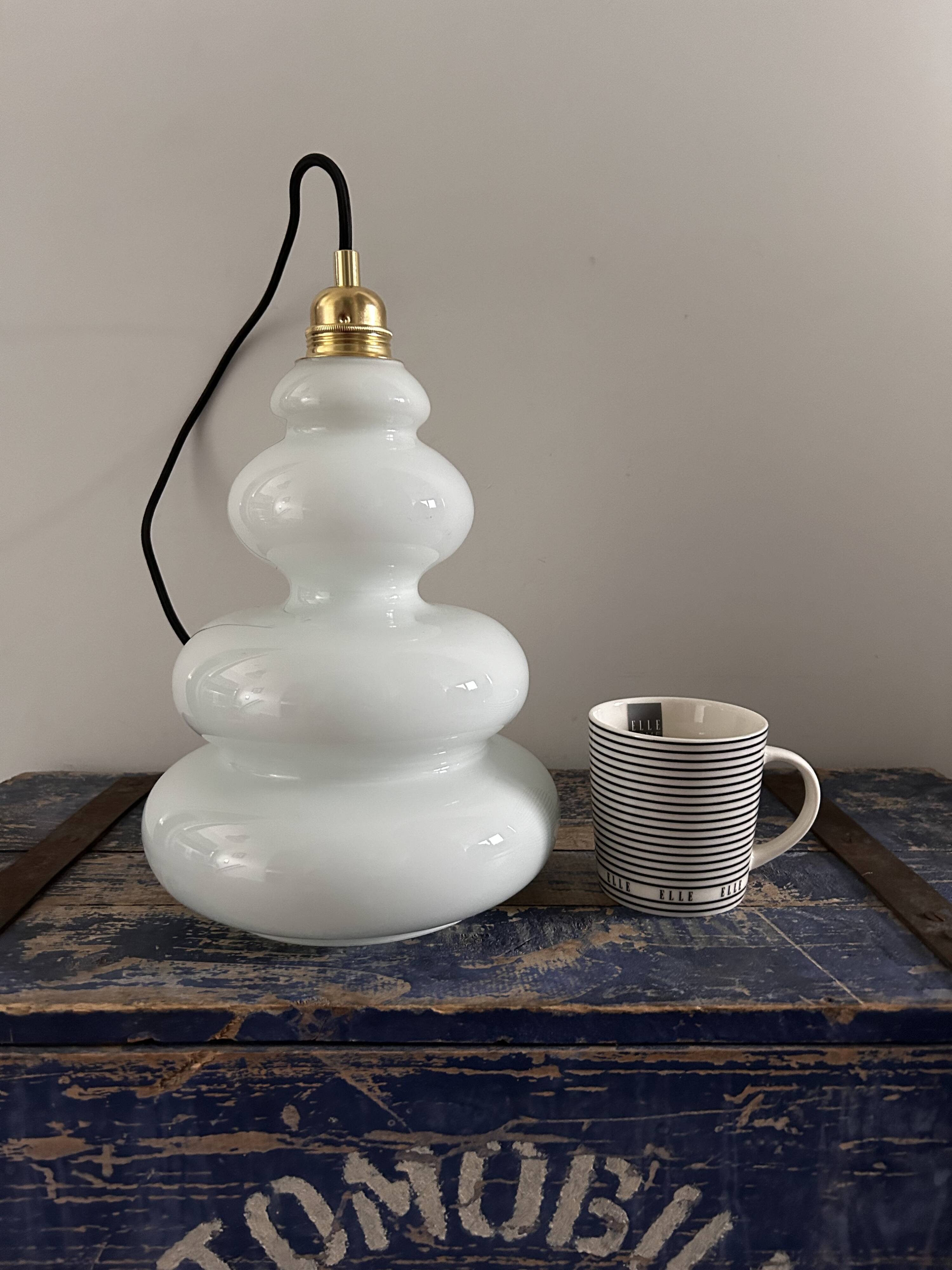 Seventies opaline pendant light