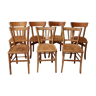 Set of 7 mismatched bistro chairs