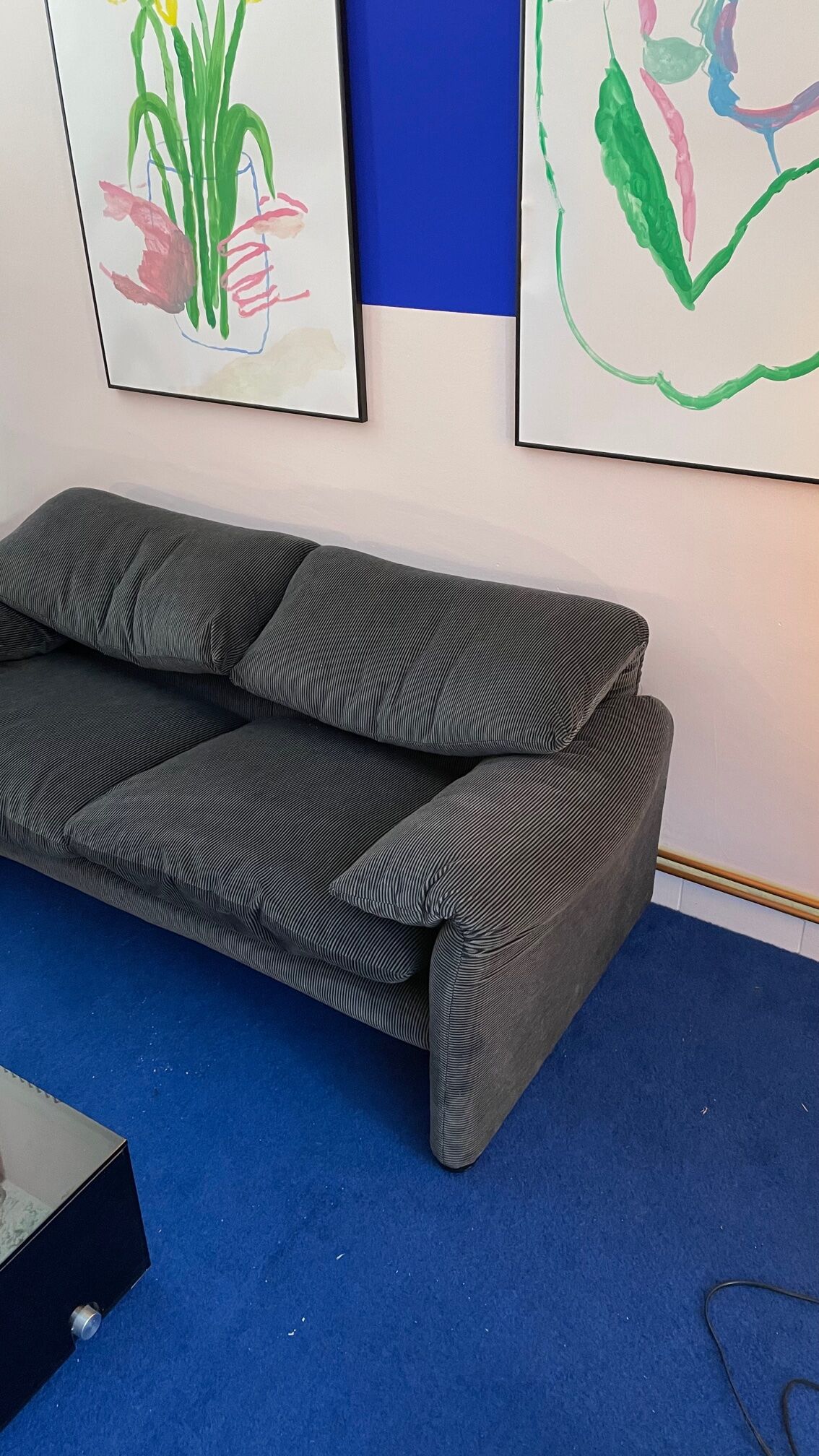 Maralunga sofa 2 seats Cassina edition 80s/90s