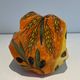 Trompe-l'Œil Ceramic Vase in the Shape of a Knotted Bag with Floral Decoration. Work