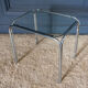 Three nesting tables 1970 Chromed metal and glass top