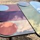 Miroir style 70'S en verre miroir fumé coloré