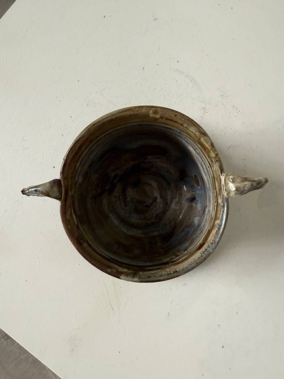 Yvon Gauchot ceramic bowl with handles