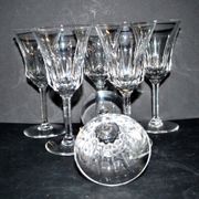 Set of 6 flared crystal wine glasses in Concorde Cerdagne style H15.2.