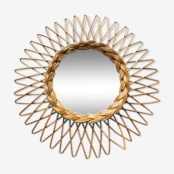 Rattan sun mirror