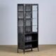 Vintage Glass & Iron Medical Cabinet, 1950s