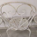 4 wrought iron garden armchairs