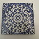 Dessous de plat carreau de faience de Gien couleur bleu