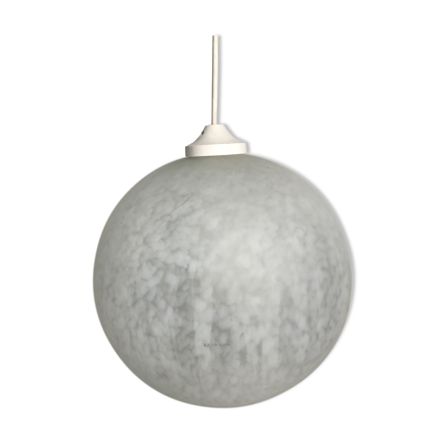 Suspension ancienne boule globe verre multicouche années 70 vintage