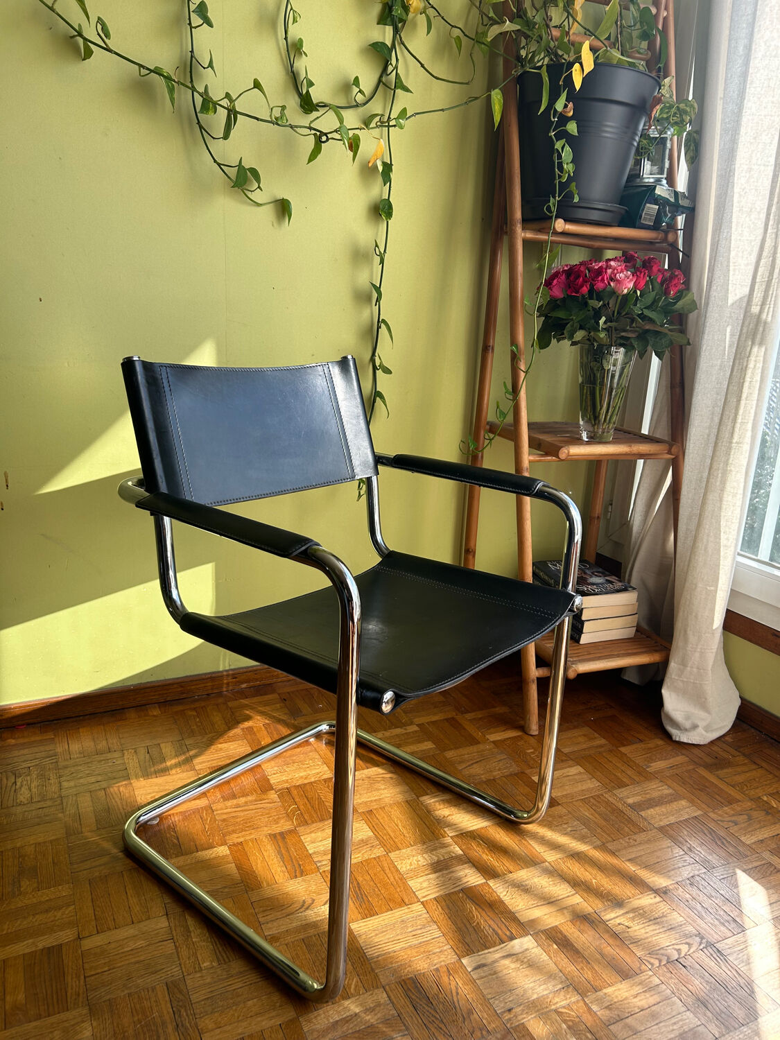 Matteo Grassi Bauhaus MG5 armchair in chrome metal and leather, 1970