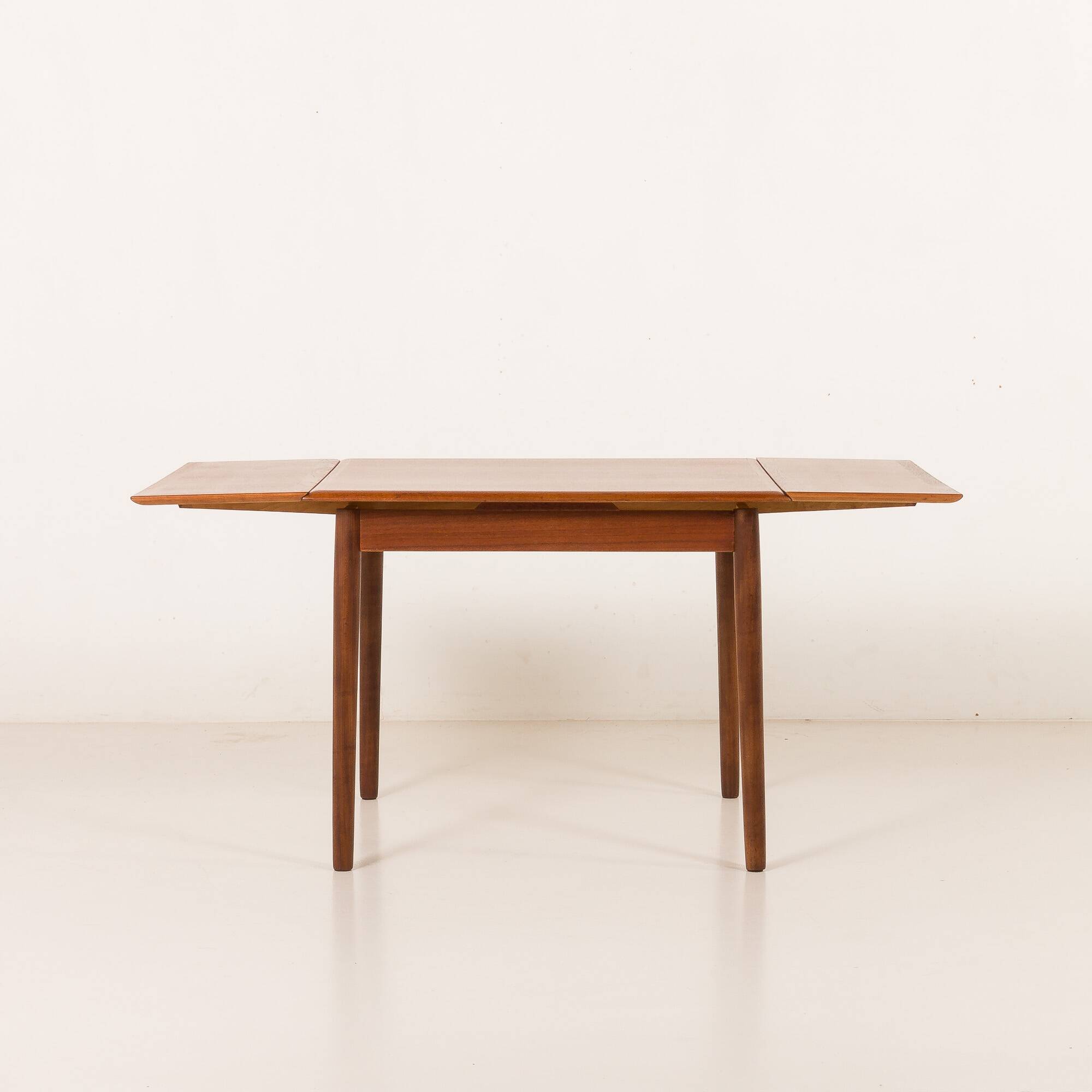 Small Danish square teak dining table with extensions, 1960s