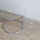 Vintage swivel coffee table with 3 glass and chrome trays – 1980s