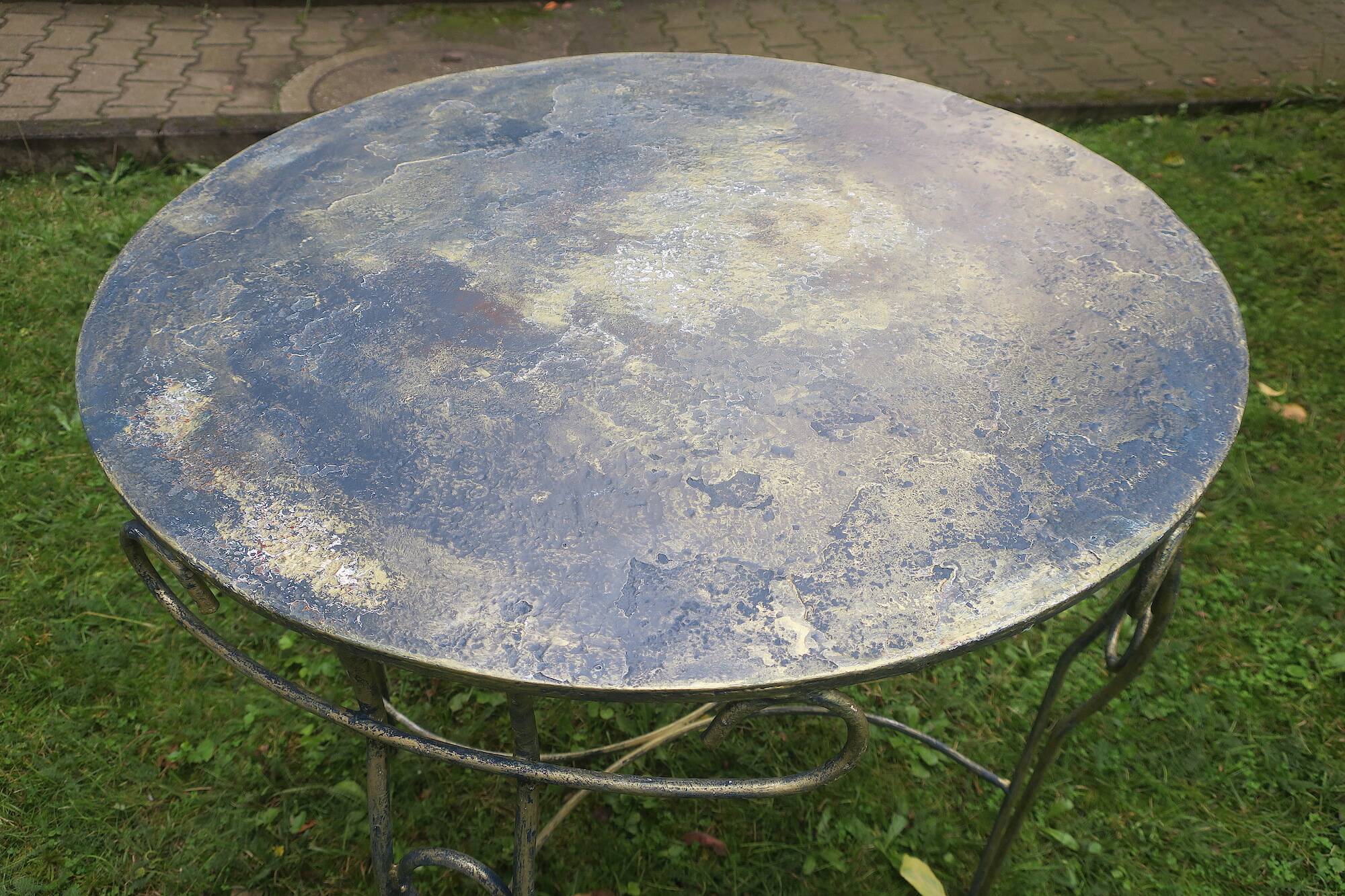 Mid century painted iron patio or garden table, 1960s