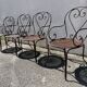 série de 4 fauteuils de jardin fer forgé