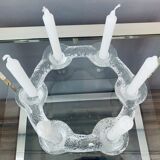 1970s Swedish Pukeberg Glass Candle Holder