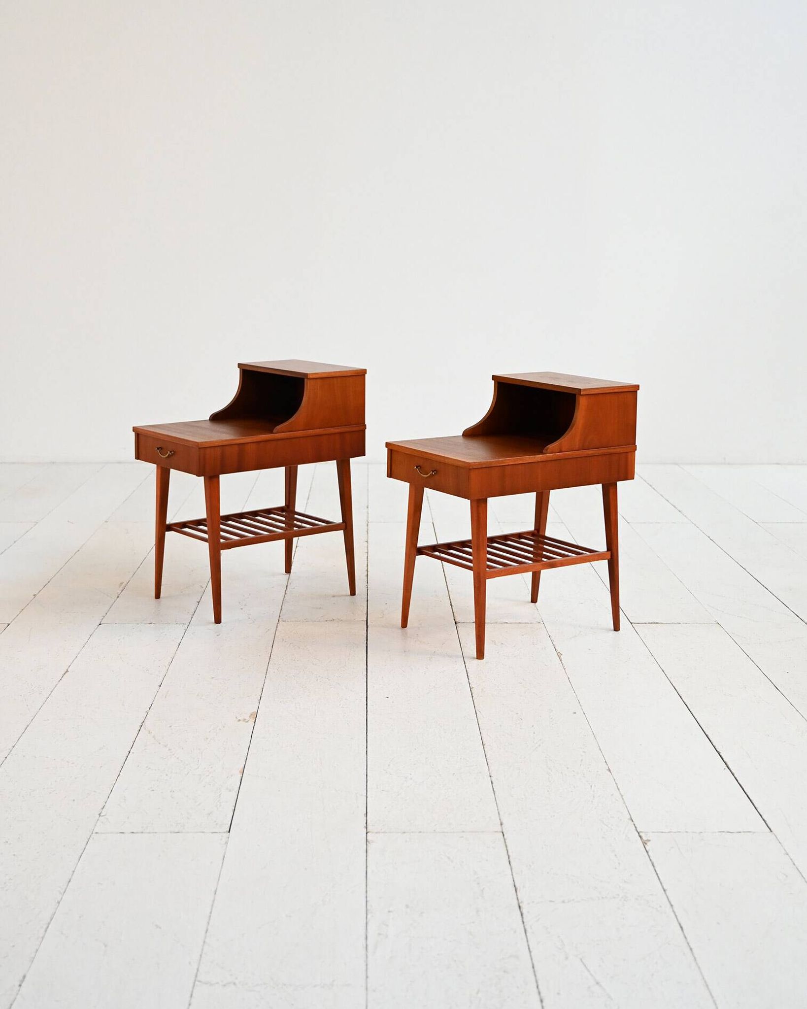 Pair of Swedish bedside tables, 1950s