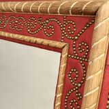 Mirror Red Leather André Maillefert 61x73cm