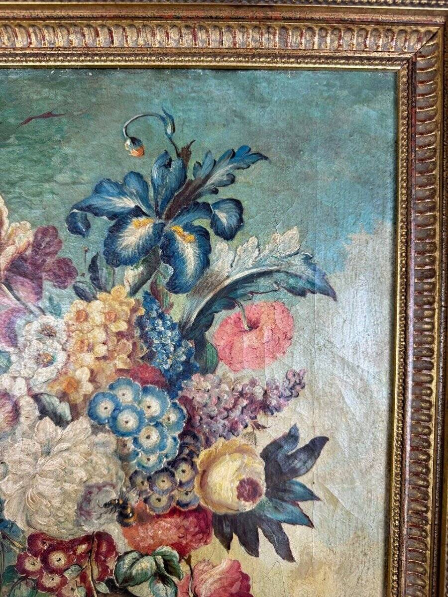 Oil on Canvas Painting Floral Still Life, London, 19th Century