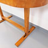 Oval table / vintage pine console from the 60s 70s