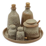 Condiment tray/server, stoneware, ceramic, by Guy Morot, Barges
