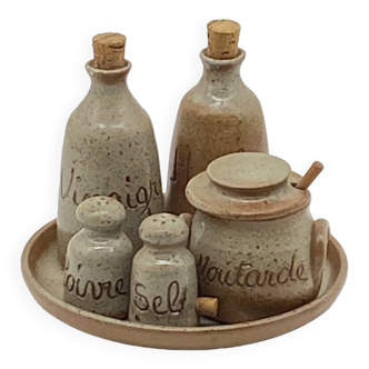 Condiment tray/server, stoneware, ceramic, by Guy Morot, Barges