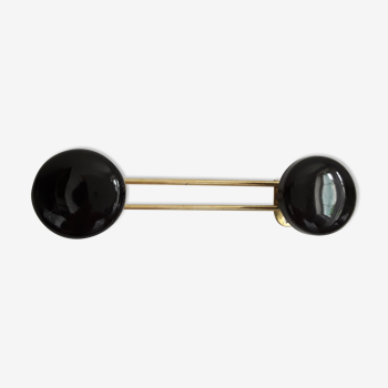 Vintage black and gold wall coat rack