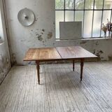 Walnut farmhouse table with swivel and extendable top