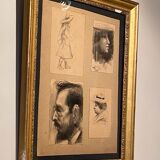 Tableau ancien, portraits , début XX siècle