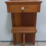 Vintage tripod oak bedside table
