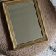 Rectangular golden wooden frame mirror