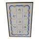 Art Deco yellow and blue tulip metal earthenware tray