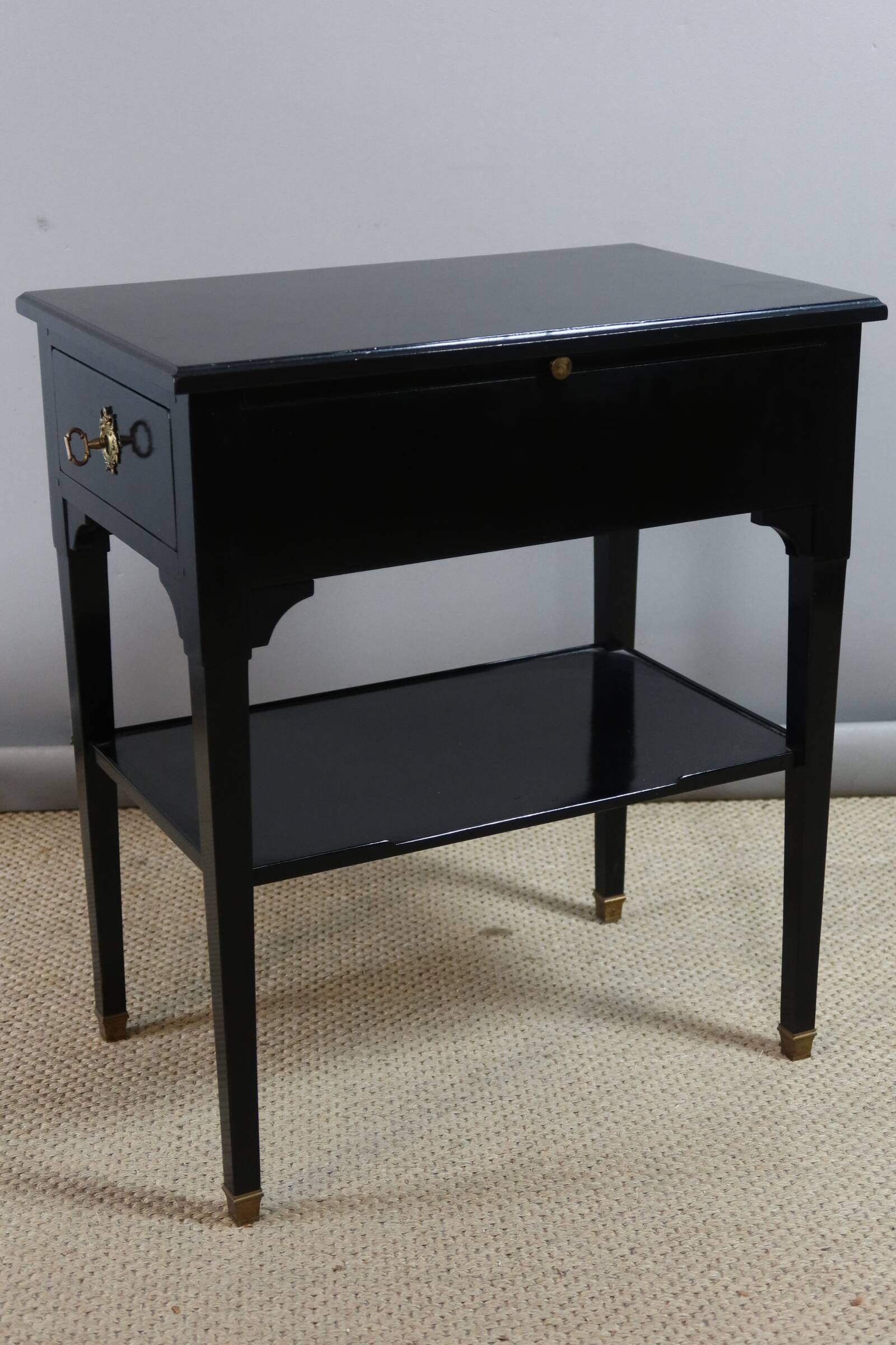 BLACKENED WOOD SIDE TABLE
