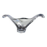 Large signed Bayel crystal bowl – Mid-century organic design