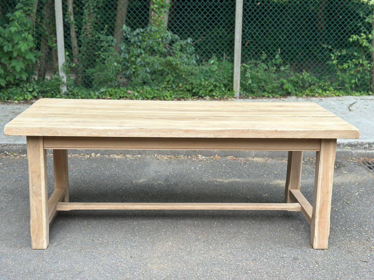 Renovated solid oak extendable farmhouse dining table 200-280cm