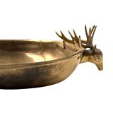 Mid-century Modern brass deers centerpiece / bowl, France 1970s