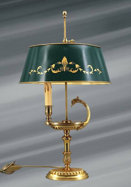 Directoire Style Gilt Solid Bronze Bouillotte Lamp "Lucien Gau"
